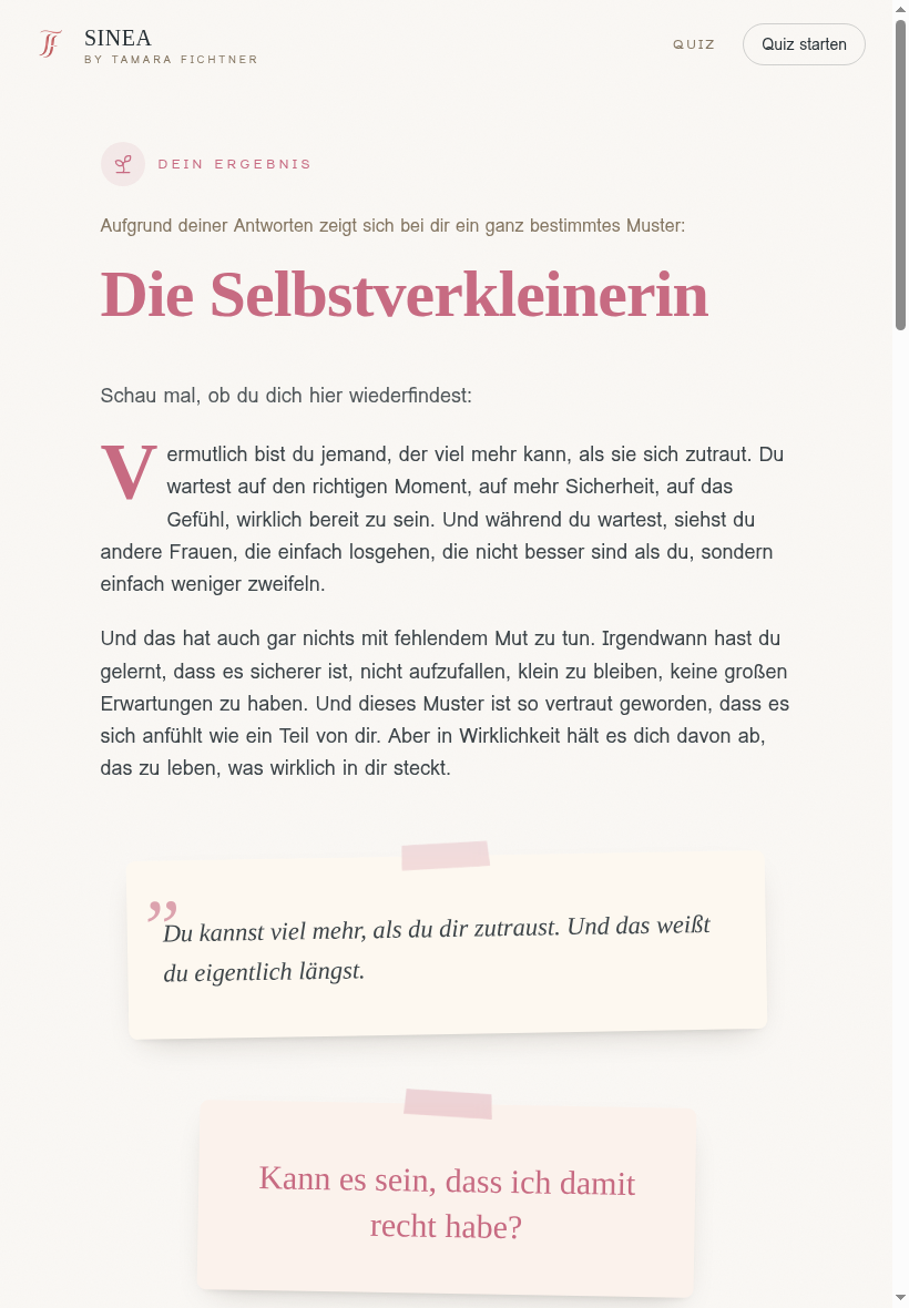 Vorschau: Dein Typ-Ergebnis